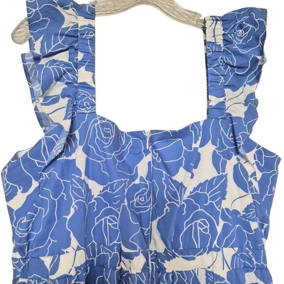 London Times Floral Square Neck Ruffled Sleeve Maxi Dress Size 16 - Picture 6 of 9